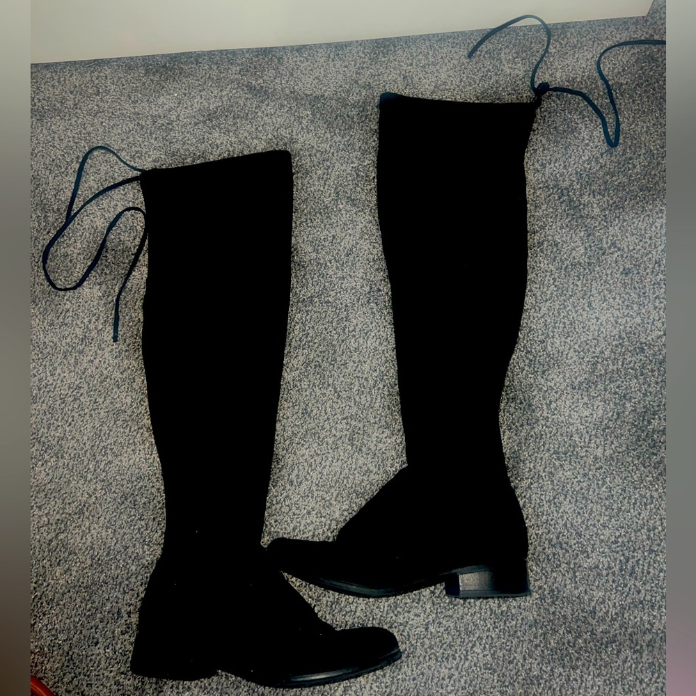 Faux suede over the knee boots